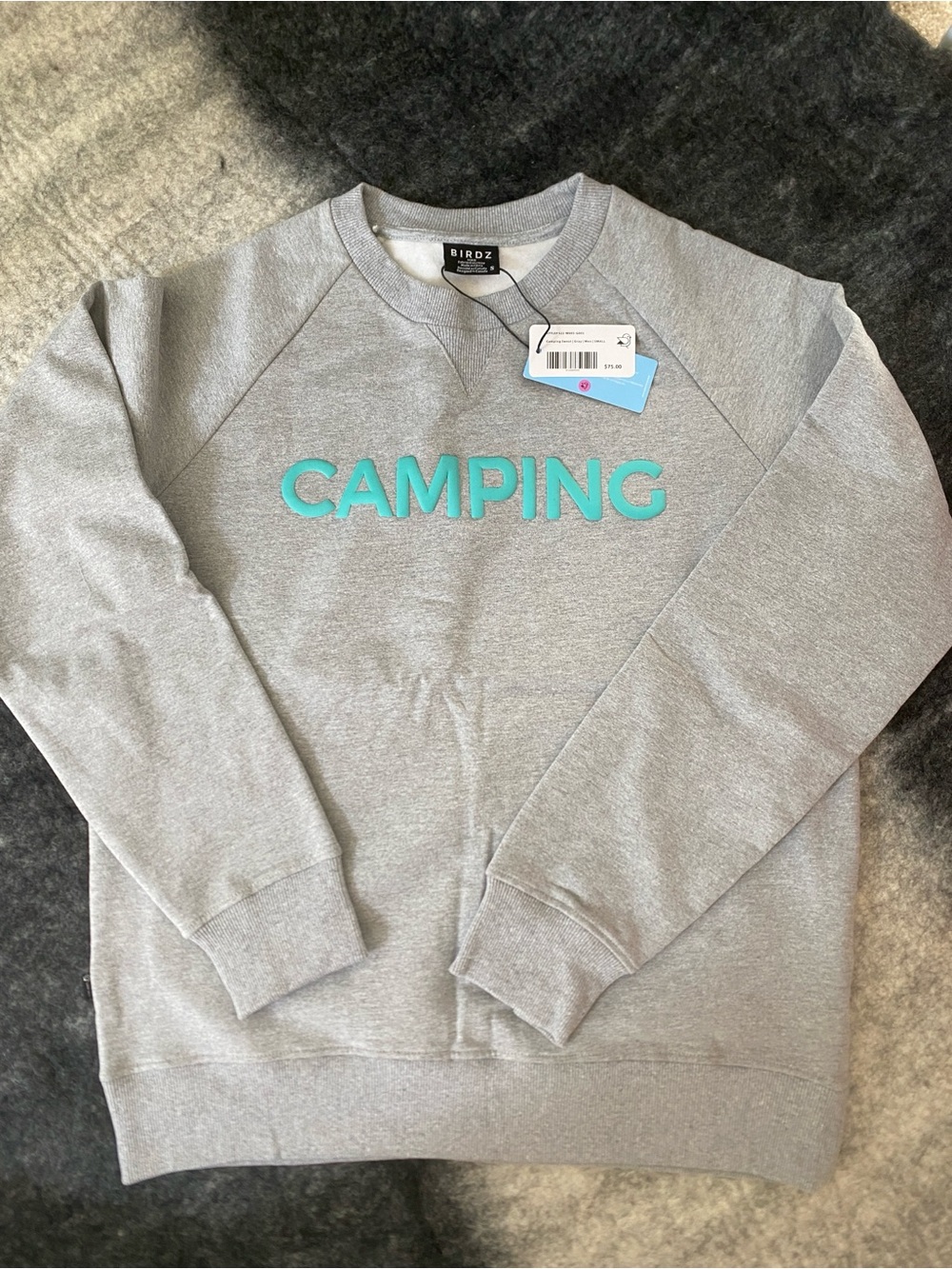 BIRDZ 'CAMPING' Gray Crewneck Sweatshirt NWT